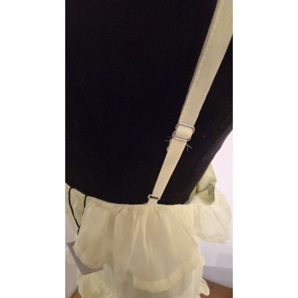 Nasty Gal Ruffle Chiffon Long Dress SZ 10 Yellow Lime Fairycore Retail $165 - Picture 10 of 15